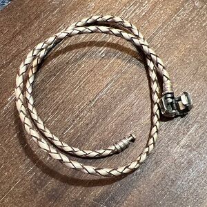 Pandora Silver Double Wrap Soho Braided Bracelet with 925 Sterling Silver Clasp.